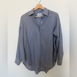 Rails Button Down Blouse Ella in Slate and White